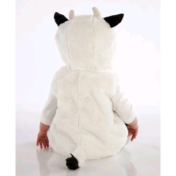 Pottery Barn Kids Baby 0-6 Months Cow Costume Black White Photos Birthday - Picture 2 of 9